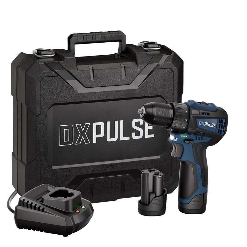 Draper 27917 DXPULSE 12V Brushless Drill Driver Kit, 2 x 2.0Ah Batteries, 1 x Charger