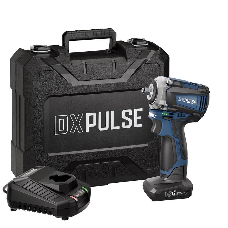 Draper 27960 DXPULSE 12V Brushless Impact Wrench Kit, 3/8" Sq. Dr., 1 x 5.0Ah Battery, 1 x Fast Charger