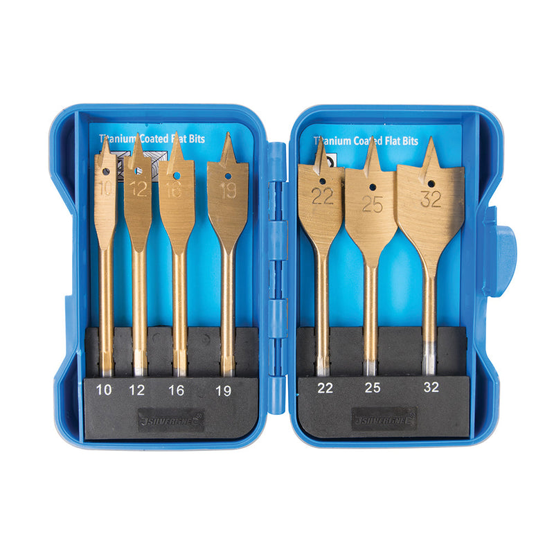 Silverline 279870 Titanium-Coated Flat Bit Set 7pce