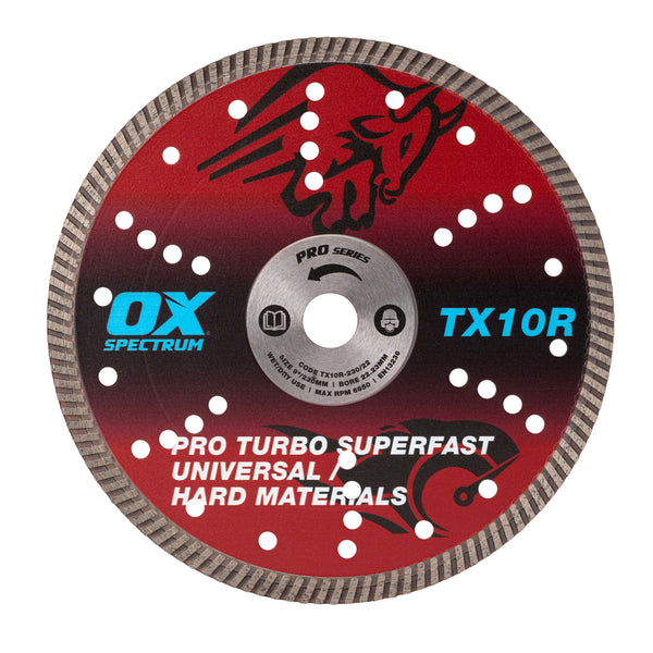OX Tools OX-TX10R-230/22 Spectrum Superior Turbo Dia Blade - Multi-Steel - 230/22.23mm