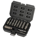 DRAPER 28197 Spiral Type Deep Bolt Extractor Set, 3/8" Sq. Dr. (11 Piece)