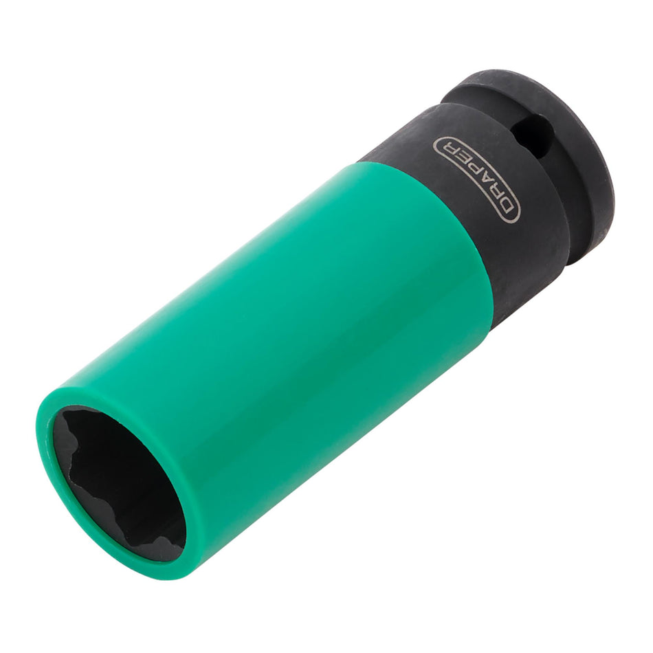 DRAPER 28199 Wheel Nut Socket, 1/2" Sq. Dr., 21mm