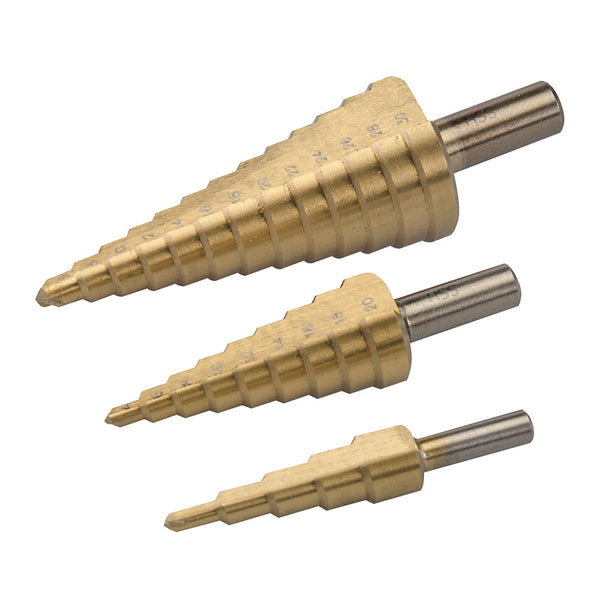 Silverline 282620 Titanium-Coated HSS Step Drill Set 3pce