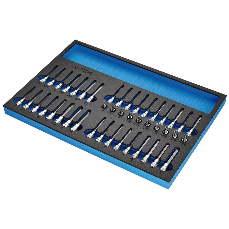 BUNKERå¨ 29447 Resi-Torx, Hexagon, Multi-Tooth/Spline, Ribe Socket Set, 3/8" Sq. Dr. in EVA Foam Inlay