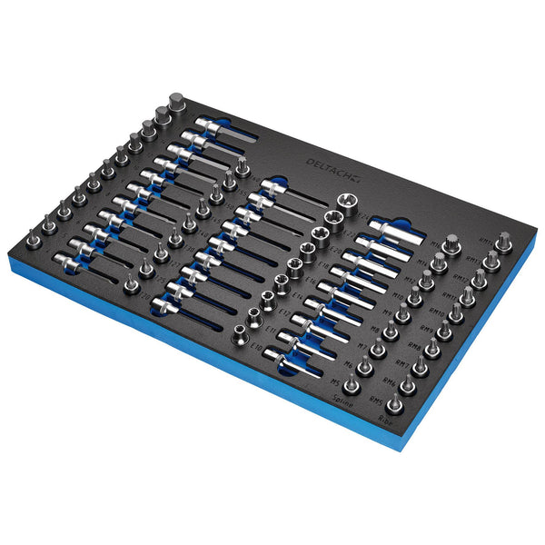 BUNKERå¨ 29449 Torx, Hexagon, E-Torx, Multi-Tooth/Spline, Ribe Socket Set, 1/2" Sq. Dr. in EVA Foam Inlay