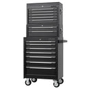 DRAPER 29455 Combined Roller Cabinet, Mid Tool Chest and Tool Chest, 14 Drawers, 26"