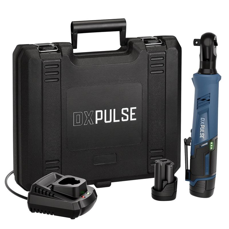 Draper 29542 DXPULSE 12V Brushless Ratchet Wrench Kit, 1/2" Sq. Dr., 2 x 2.0Ah Batteries, 1 x Charger
