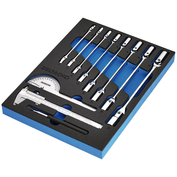 BUNKERå¨ 29716 Knee Wrench, Measuring and Pick-up Set in EVA Foam Inlay (10 Piece)