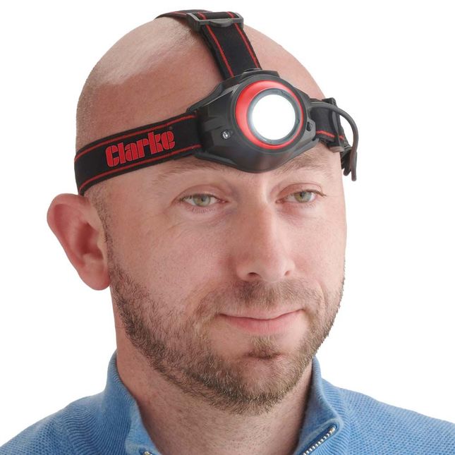 Clarke 4003543 HL400R 5W LED Rechargeable Head Torch with Auto Sensor (400Lm)