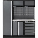 Clarke 7632897 COMBGSM02 Modular Storage System 11 Piece Package Stainless Steel Worktops