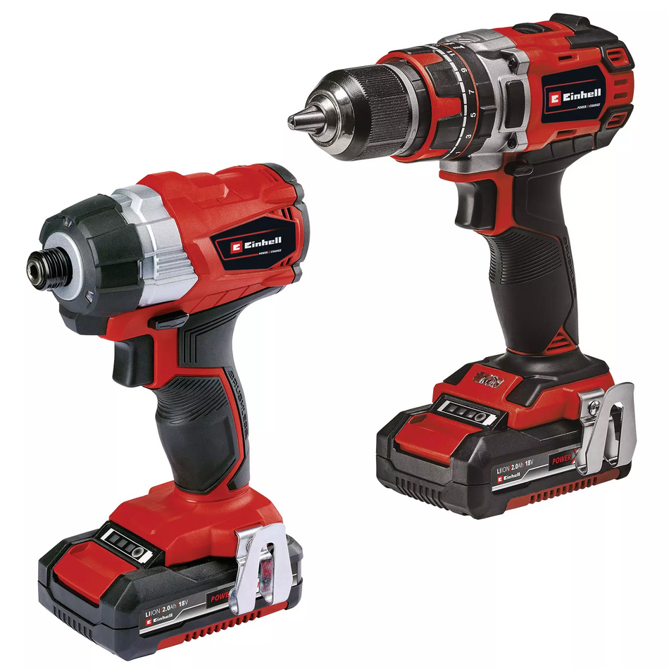 Einhell 4514209 TP-18V Twin Pack BL 2x 2Ah Batteries and Charger