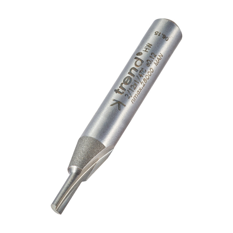 Trend Tools 2/12X1/4TC Single Flute Cutter 2.7Mm Diameter