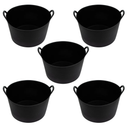 Xtrade X0900035 Black Flexi-Tub Garden Flexible Builders Bucket Tub 42L - Recycled Plastic