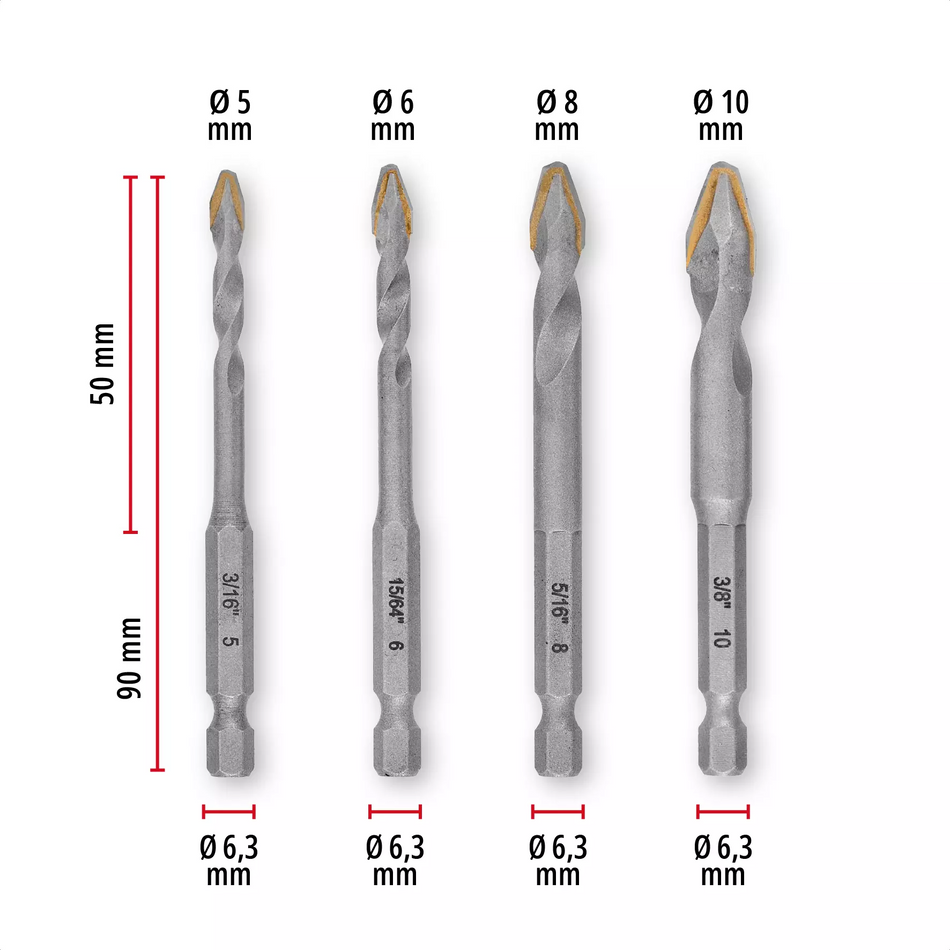 Einhell 49051404 XS-CASE TC Drillbit Set 4 pcs