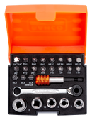 Bahco 2058/S26 1/4" Standard Bit & Socket Set for Slotted/Phillips/Pozidriv/TORX®/Hex Head Screw - 26 Pcs