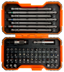 Bahco 59/S54BC 1/4" Bit Set for Slotted/Phillips/Pozidriv/Hex/TORX®/TORX® Tamper/Robertson Screw - 54 Pcs