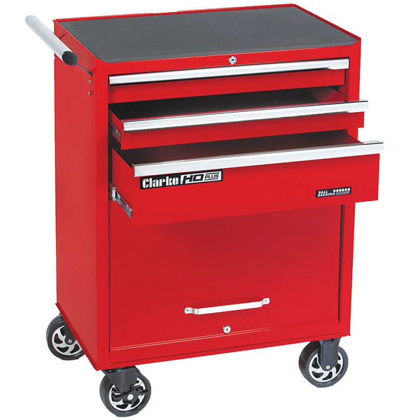 Clarke 7638046 CBB213C Heavy Duty Plus 3 Drawer Tool Cabinet (Red)