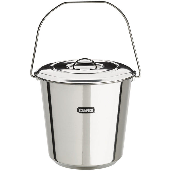 Clarke 1801848 CHT848 12 Litre Stainless Steel Bucket With Lid