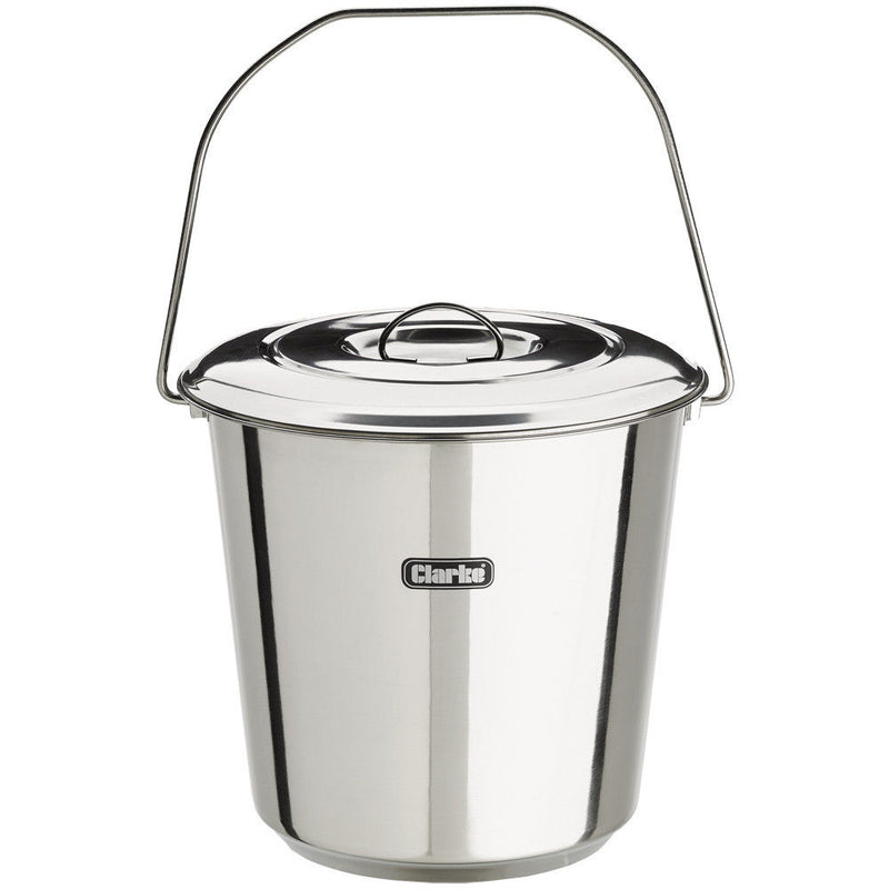 Clarke 1801848 CHT848 12 Litre Stainless Steel Bucket With Lid