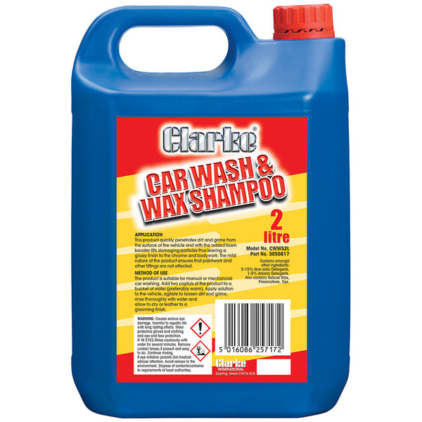 Clarke 3050817 PWWS2L 2L Wash & Wax Car Shampoo