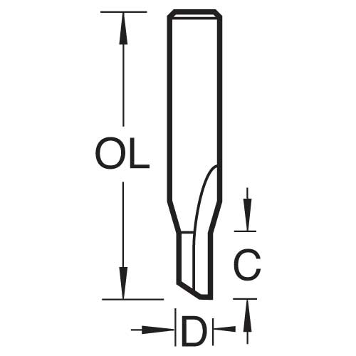 Trend Tools 3/0X1/2TC Two Flute Cutter 4.7Mm Diameter