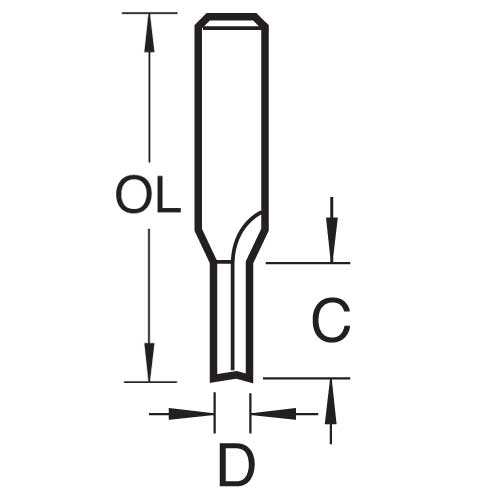 Trend Tools 3/05X1/4TC Two Flute Cutter 3Mm Diameter