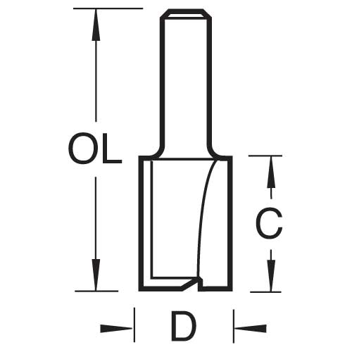 Trend Tools 3/42X1/4TC Two Flute Cutter 7.9Mm Diameter