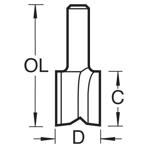 Trend Tools 3/8LX1/4TC Two Flute Cutter 12Mm Diameter