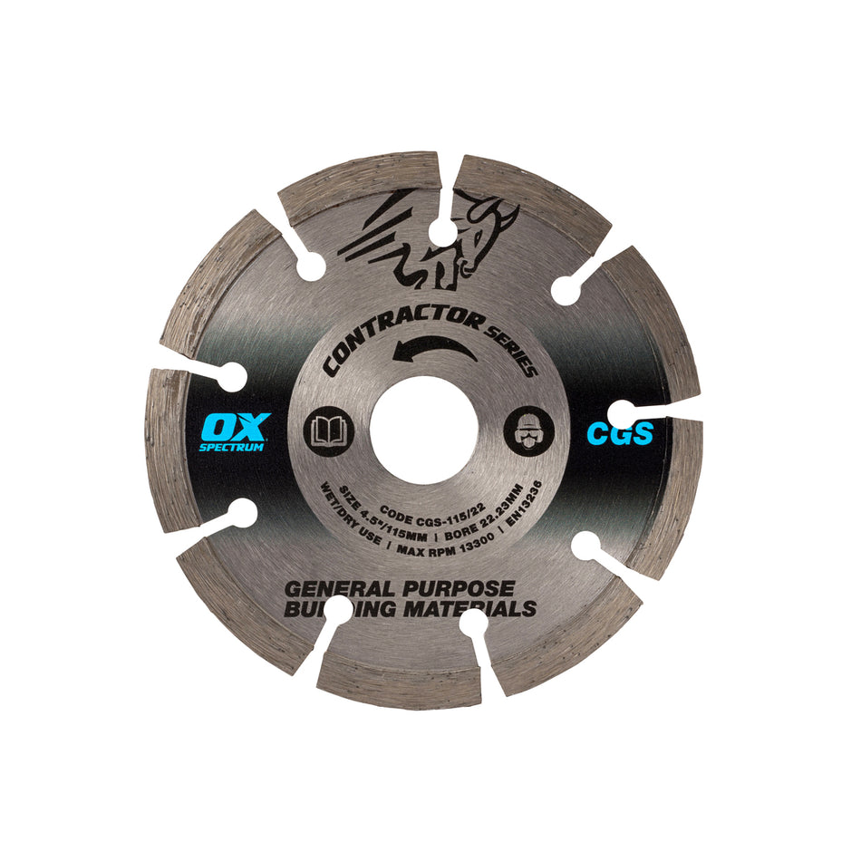 OX Tools OX-CGS-115/22 Contractor Diamond Blade - General Purpose - 115/22.23mm
