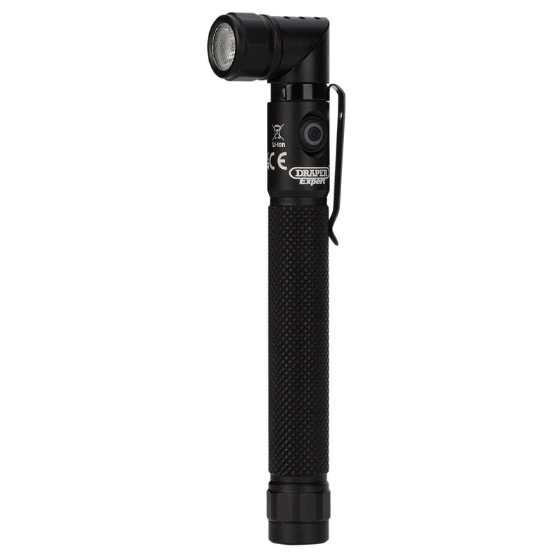 Draper Expert 30986 SMD LED USB Rechargeable 90&deg; Adjustable Head Torch, 3.5W, 350 Lumens, USB-C Cable Supplied