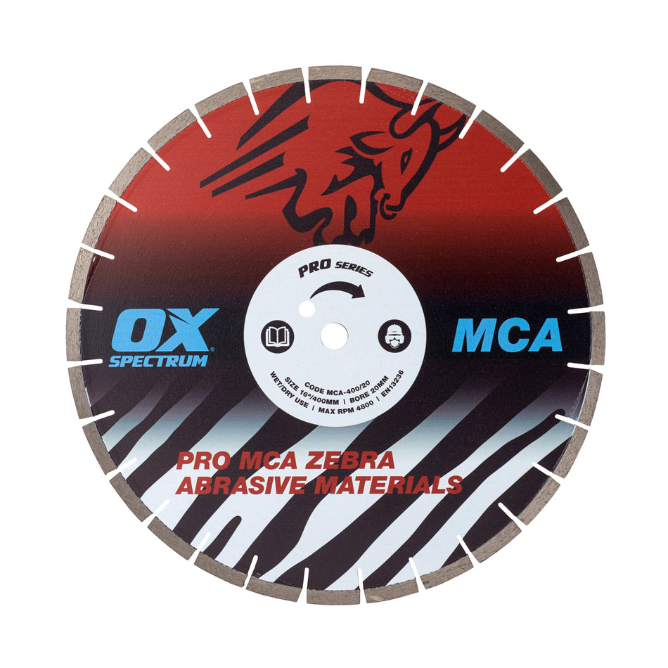 OX Tools OX-MCA400/25 Spectrum Superior Zebra Dia Blade - Abrasive - 400/25.4mm