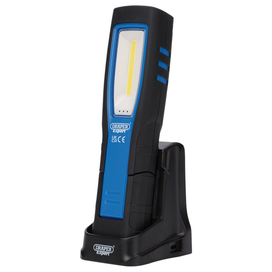 Draper Expert 31101 SMD LED USB Rechargeable Inspection Light with Charging Station, 5W, 600 Lumens, USB-C Cable Supplied