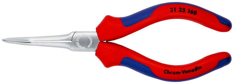 KNIPEX 31 25 160 Flat Nose Pliers (Needle-Nose Pliers) with multi-component grips chrome-plated 160 mm