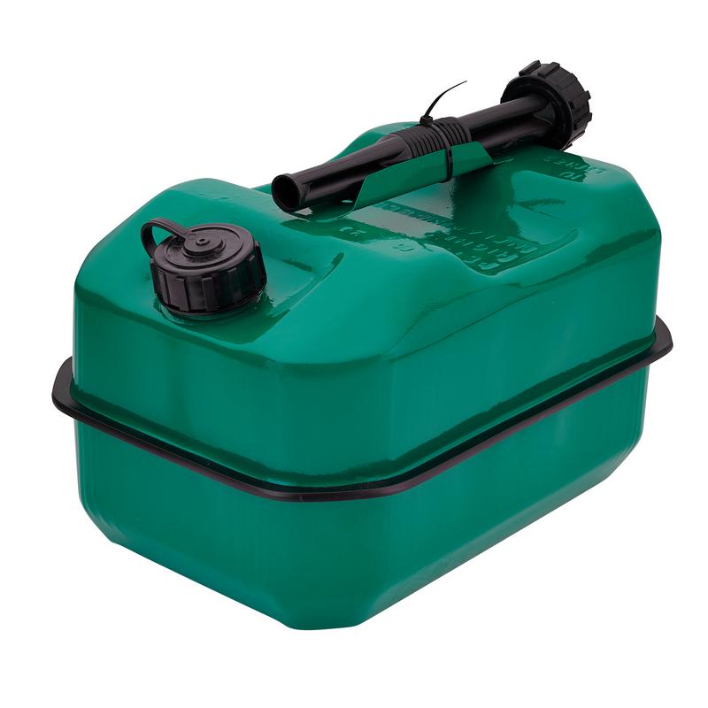 Draper 31791 Flat Steel Fuel Can, 10L, Green