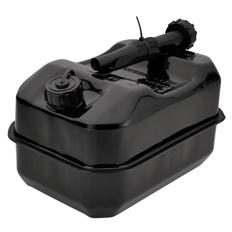Draper 31792 Flat Steel Fuel Can, 10L, Black