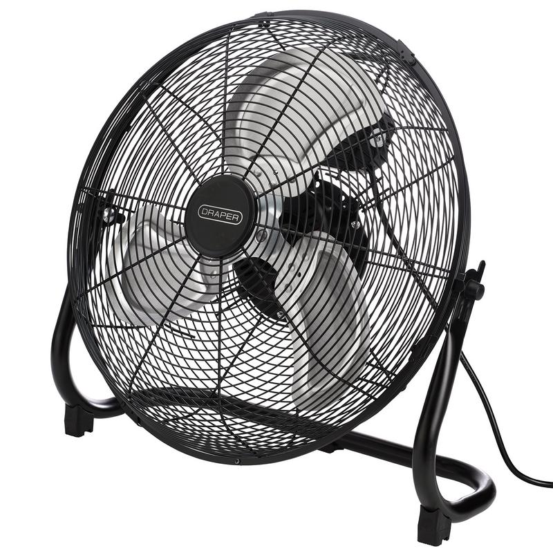 Draper 31854 230V High Velocity Floor Fan, 16"/400mm, 75W