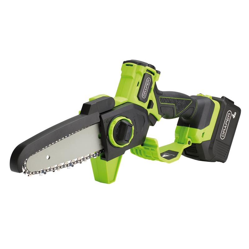Draper 31872 18V Brushless Mini Pruner Saw, 1 x 4.0Ah Battery, 1 x Charger