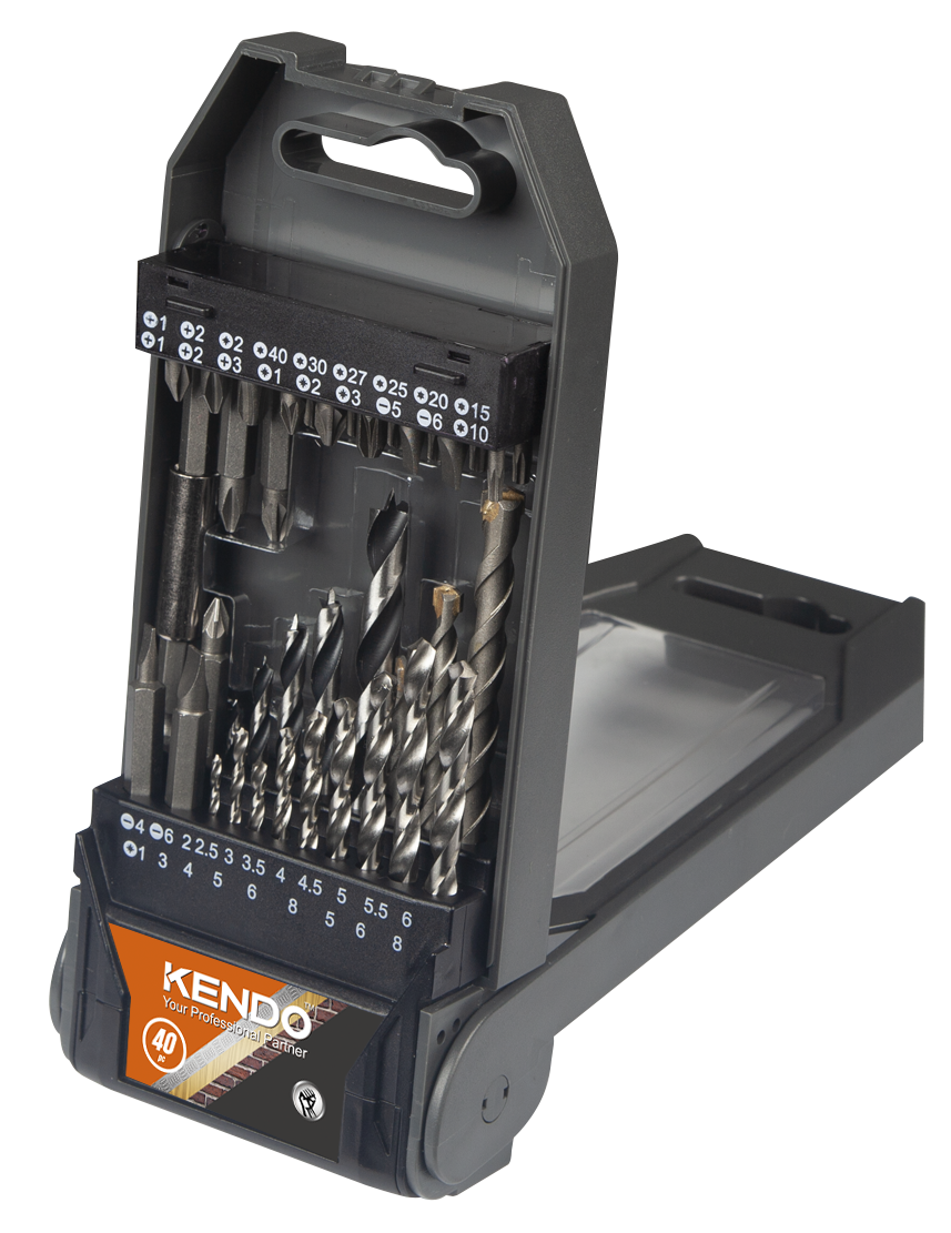 Kendo 32404036 40-Piece Drill Bit and Screwdriver Bit Set