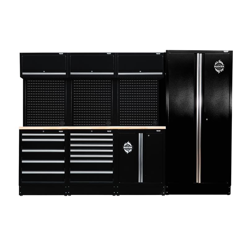 Draper 32519 BUNKER 15 Piece Modular Storage Combo with Worktop, 2955mm