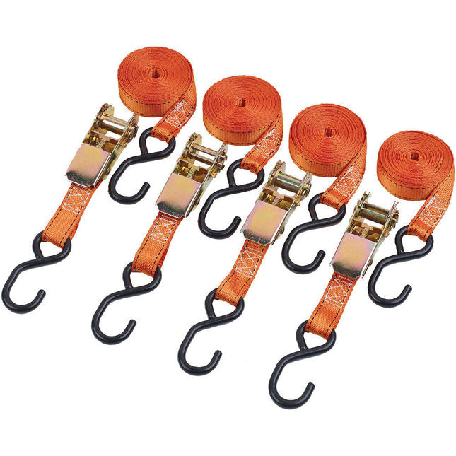 Clarke 1801758 CHT758 4.5m Heavy Duty Ratcheting Tie Down (Pack Of Four)
