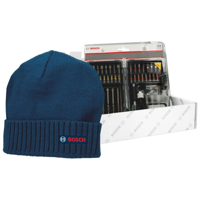 Bosch 0615997658 43 Piece Screwdriving Accessories Bit Set + Free Bosch Beanie