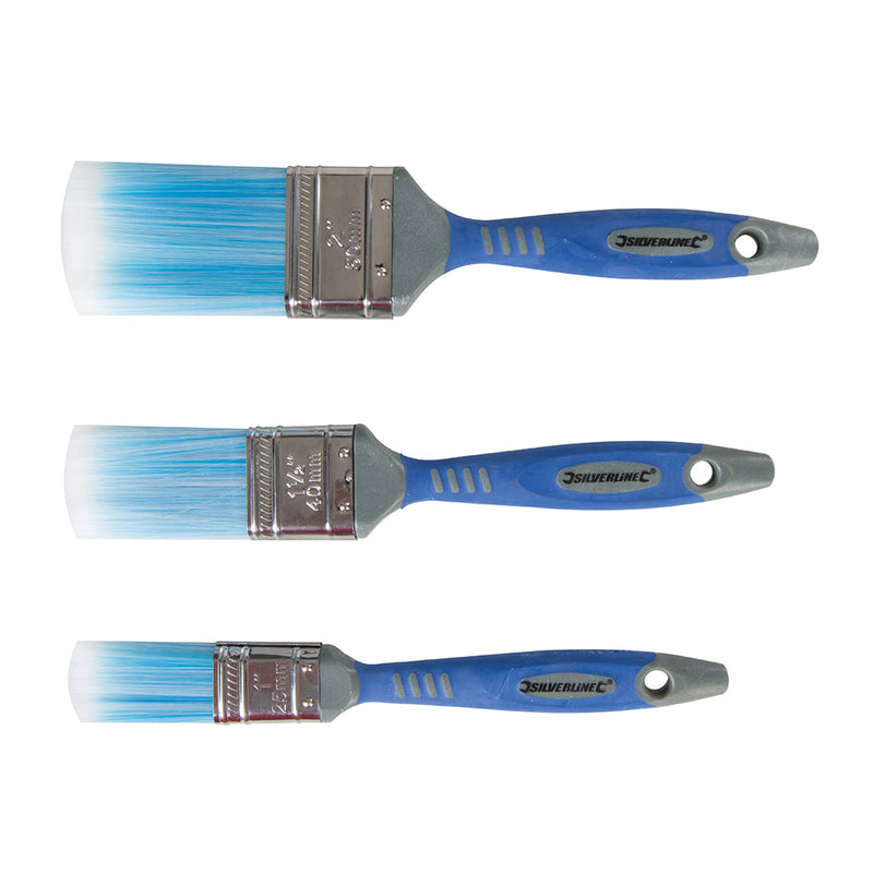 Silverline 344268 No-Loss Synthetic Paint Brush Set 3pce