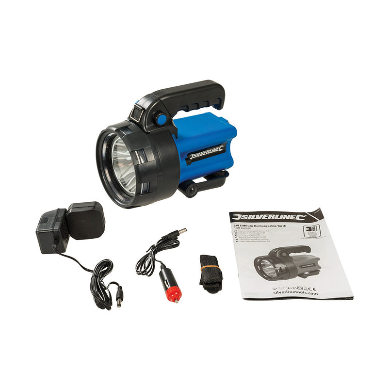 Silverline 347767 3W Lithium Rechargeable Torch