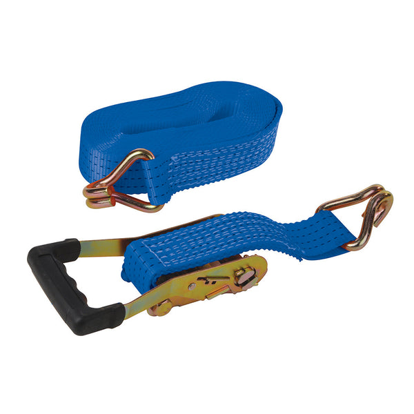 Silverline 356874 Rubber-Handled Ratchet Tie Down Strap J-Hook