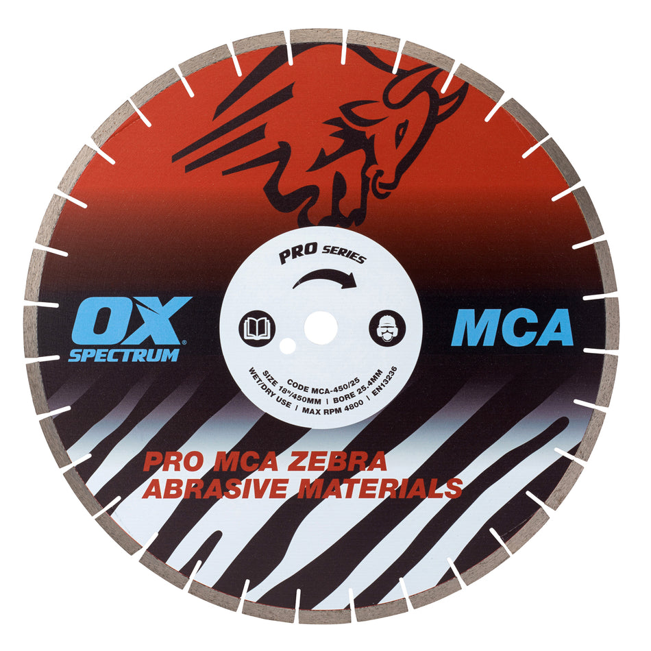 OX Tools OX-MCA450/25 Spectrum Superior Zebra Dia Blade - Abrasive - 450/25.4mm