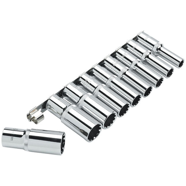 Clarke 1700792 PRO386 9 Piece _" Drive Deep Multi-Fit Metric Socket Set