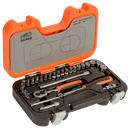 Bahco S290 1/4" Square Drive Socket Set with Metric Hex Profile and Ratchet/Socket Drivers