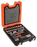 Bahco S106 1/4" and 1/2" Square Drive Socket Set with Combination Spanner Set/L-Keys
