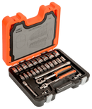 Bahco S400 1/2" Square Drive Socket Set with Metric Hex Profile and Combination Spanner Set