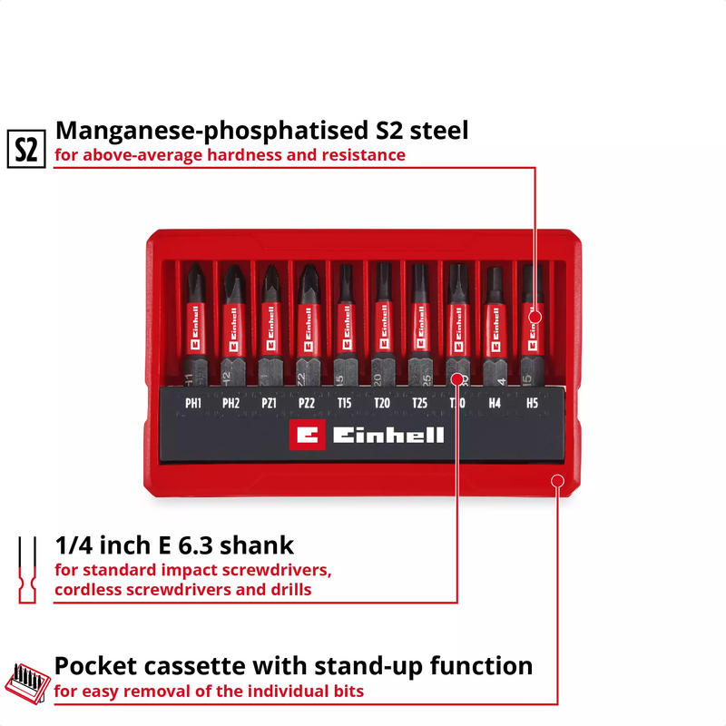 Einhell 49118653 Pocket Impact Bit Set 10pcs